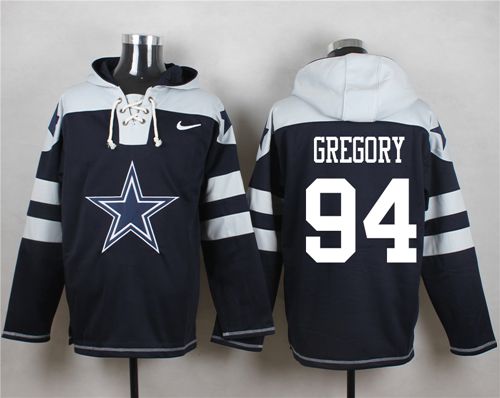 Nike Cowboys #94 Randy Gregory Navy Blue Player Pullover NFL Hoodie - Click Image to Close